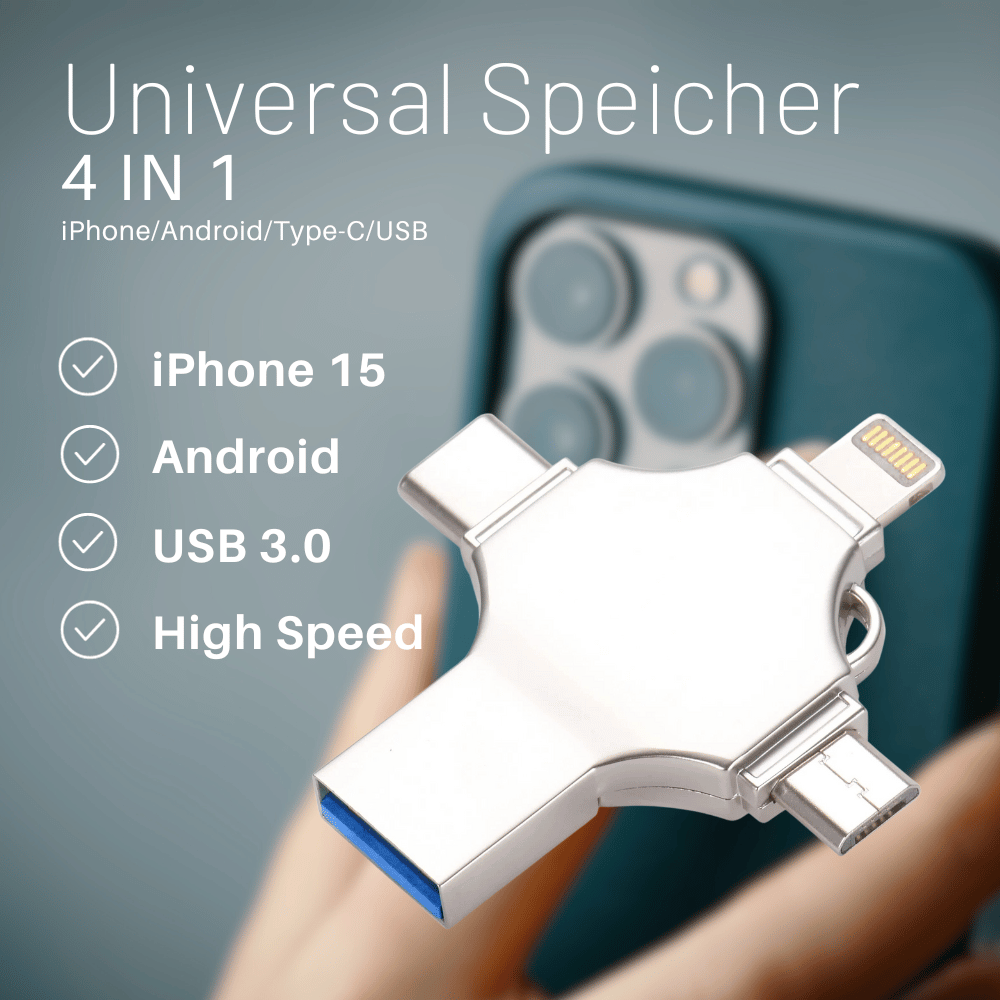 Universal mini High Speed Speicher 4 in 1 (iPhone/Android/Type-C/USB) –  Dufeps