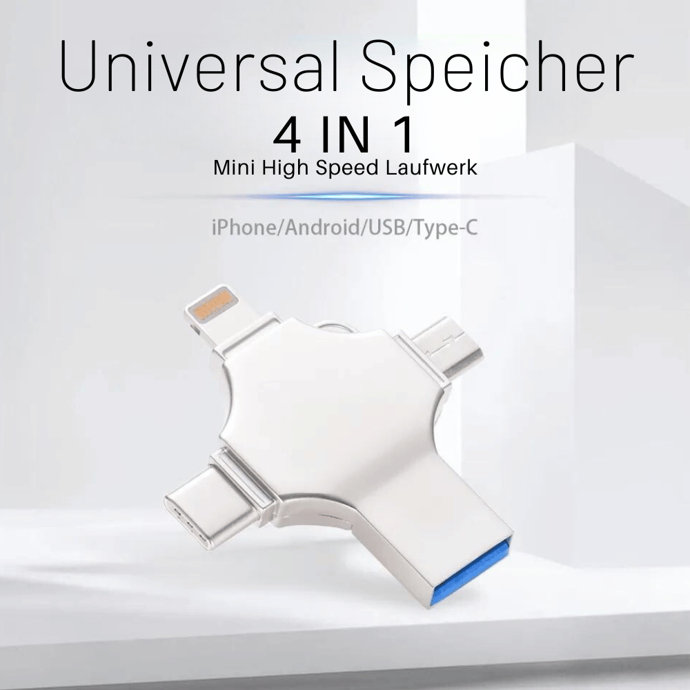 Universal mini High Speed Speicher 4 in 1 (iPhone/Android/Type-C/USB)