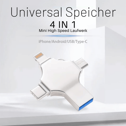 Universal mini High Speed Speicher 4 in 1 (iPhone/Android/Type-C/USB)